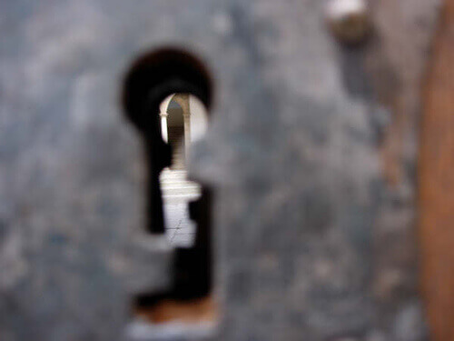 key-hole-looking-into-backyard